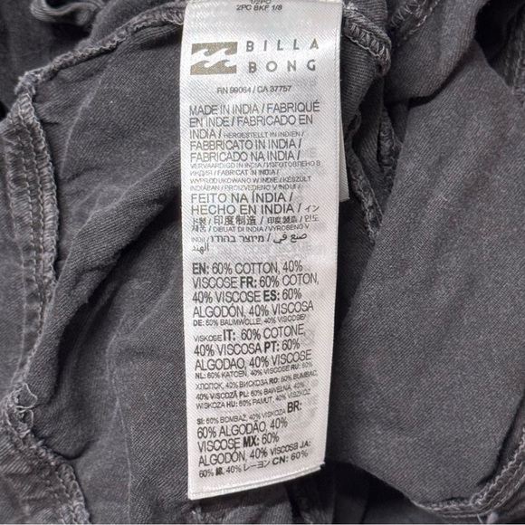 Billabong Kid’s Wild Length Overalls Washed Black Large - Picture 6 of 6